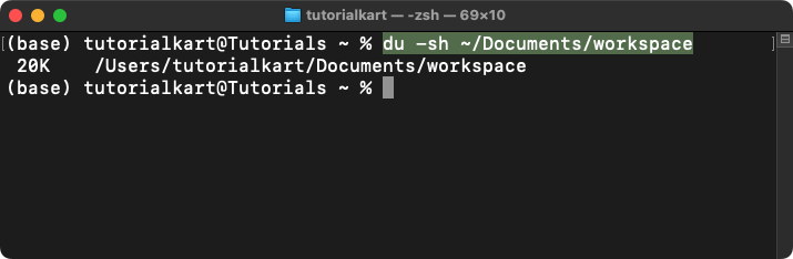 Checking the Size of a Specific Subdirectory in Mac Terminal